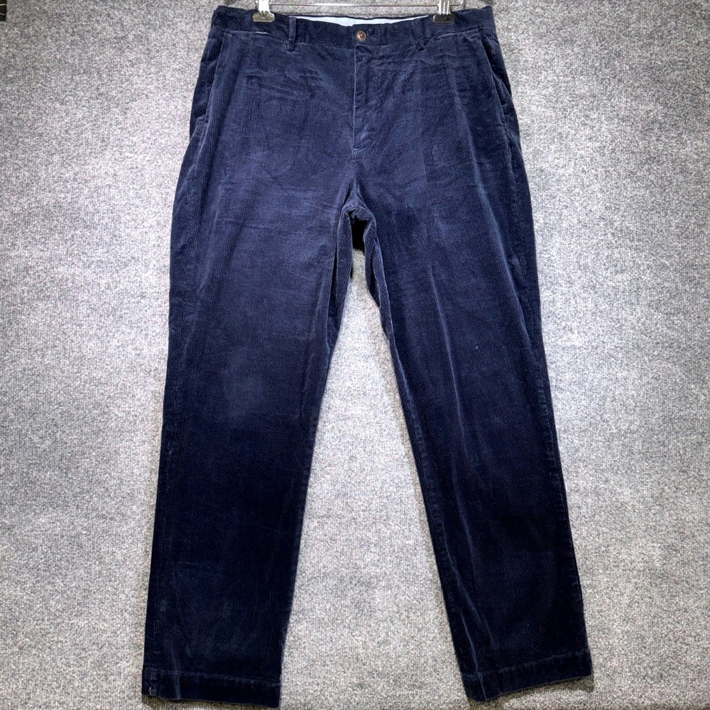 Polo Ralph Lauren Stretch Classic Fit Corduroy Pants Men 36x32 Navy Blue Stretch